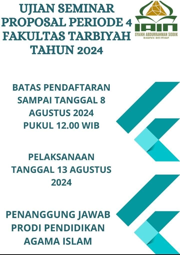 PENDAFTARAN SEMINAR PROPOSAL PERIODE IV FAKULTAS TARBIYAH
