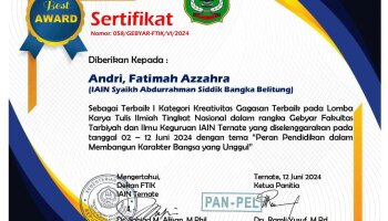 MAHASISWA PRODI PBA IAIN SAS BABEL RAIH TERBAIK I LOMBA KARYA TULIS ILMIAH NASIONAL